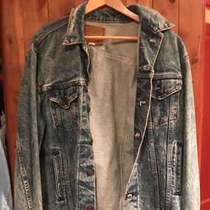 Distressed denim jean jacket